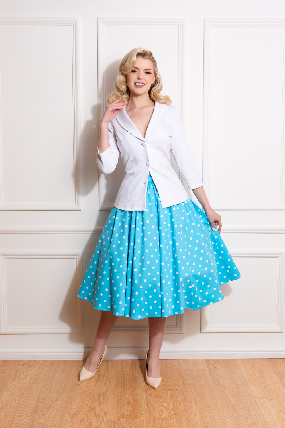 Ruth Polka Dot Swing Skirt